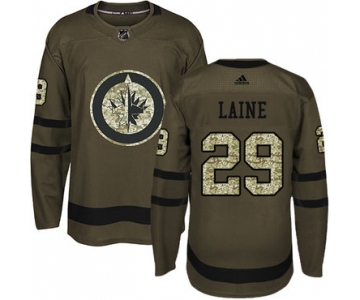 Adidas Winnipeg Jets #29 Patrik Laine Green Salute to Service Stitched Youth NHL Jersey