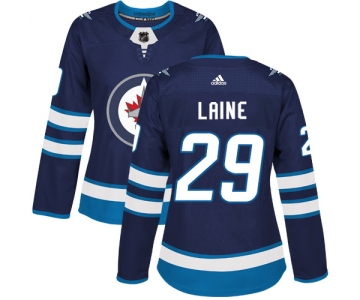Adidas Winnipeg Jets #29 Patrik Laine Navy Blue Home Authentic Women's Stitched NHL Jersey