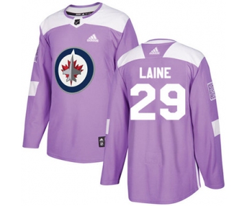 Adidas Winnipeg Jets #29 Patrik Laine Purple Authentic Fights Cancer Stitched Youth NHL Jersey