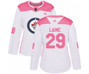 Adidas Winnipeg Jets #29 Patrik Laine White Pink Authentic Fashion Women's Stitched NHL Jersey