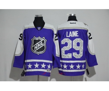 Men's Central Division Winnipeg Jets #29 Patrik Laine Reebok Purple 2017 NHL All-Star Stitched Ice Hockey Jersey