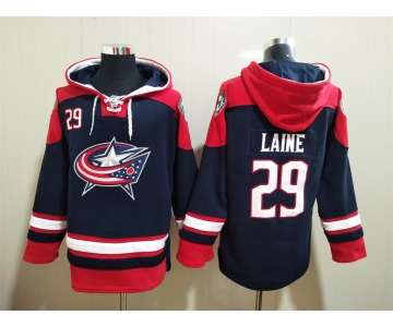 Men's Columbus Blue Jackets #29 Patrik Laine Navy Blue Team Color 2014 Hoodie