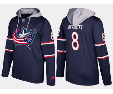 Adidas Columbus Blue Jackets 8 Zach Werenski Name And Number Navy Hoodie