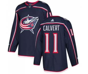 Adidas Blue Jackets #11 Matt Calvert Navy Blue Home Authentic Stitched NHL Jersey