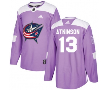 Adidas Blue Jackets #13 Cam Atkinson Purple Authentic Fights Cancer Stitched NHL Jersey