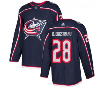 Adidas Blue Jackets #28 Oliver Bjorkstrand Navy Blue Home Authentic Stitched NHL Jersey