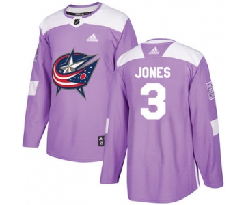 Adidas Blue Jackets #3 Seth Jones Purple Authentic Fights Cancer Stitched NHL Jersey