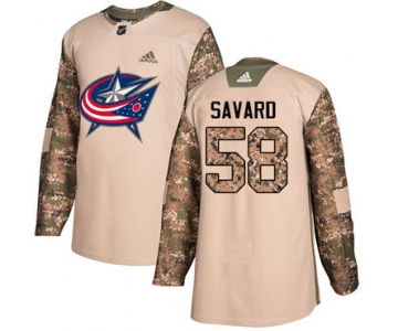 Adidas Blue Jackets #58 David Savard Camo Authentic 2017 Veterans Day Stitched NHL Jersey