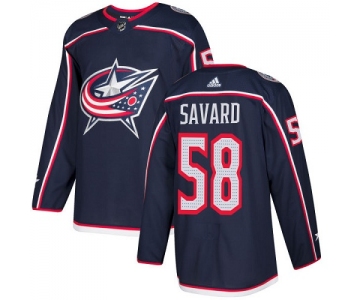 Adidas Blue Jackets #58 David Savard Navy Blue Home Authentic Stitched NHL Jersey