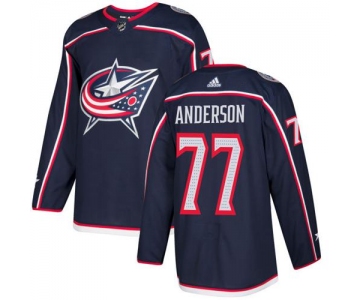 Adidas Blue Jackets #77 Josh Anderson Navy Blue Home Authentic Stitched NHL Jersey