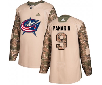 Adidas Blue Jackets #9 Artemi Panarin Camo Authentic 2017 Veterans Day Stitched NHL Jersey