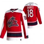 Columbus Blue Jackets #18 Pierre-Luc Dubois Red Men's Adidas 2020-21 Reverse Retro Alternate NHL Jersey