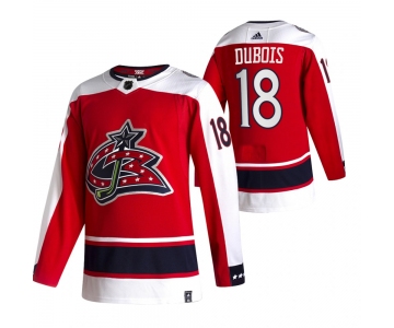 Columbus Blue Jackets #18 Pierre-Luc Dubois Red Men's Adidas 2020-21 Reverse Retro Alternate NHL Jersey