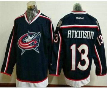 Men's Columbus Blue Jackets #13 Cam Atkinson Navy Blue Home Stitched NHL Reebok Hockey Jersey