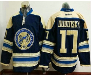 Men's Columbus Blue Jackets #17 Brandon Dubinsky Blue Third Stitched NHL Reebok Hockey Jersey