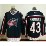 Men's Columbus Blue Jackets #43 Scott Hartnell Navy Blue Home Stitched NHL Reebok Hockey Jersey