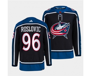 Men's Columbus Blue Jackets #96 Jack Roslovic Navy 2022 Reverse Retro Stitched Jersey