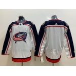 Men's Columbus Blue Jackets Blank White Adidas Jersey