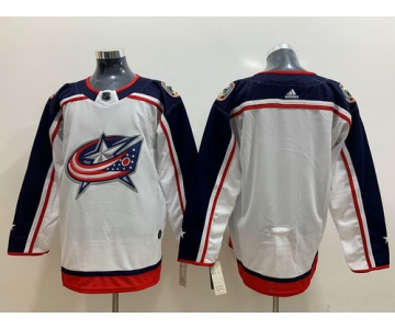 Men's Columbus Blue Jackets Blank White Adidas Jersey