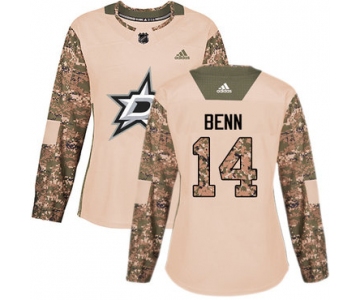 Adidas Dallas Stars #14 Jamie Benn Camo Authentic 2017 Veterans Day Women's Stitched NHL Jersey