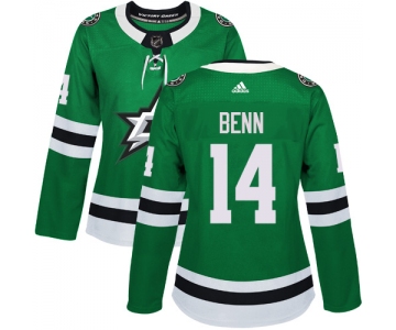 Adidas Dallas Stars #14 Jamie Benn Green Home Authentic Women's Stitched NHL Jersey