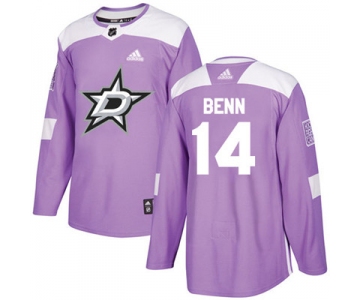 Adidas Dallas Stars #14 Jamie Benn Purple Authentic Fights Cancer Youth Stitched NHL Jersey