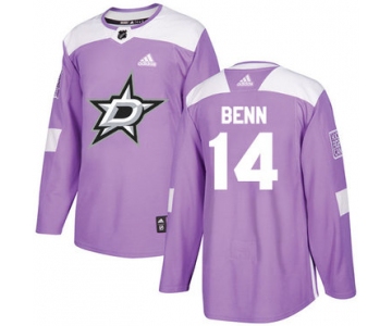 Adidas Stars #14 Jamie Benn Purple Authentic Fights Cancer Stitched NHL Jersey