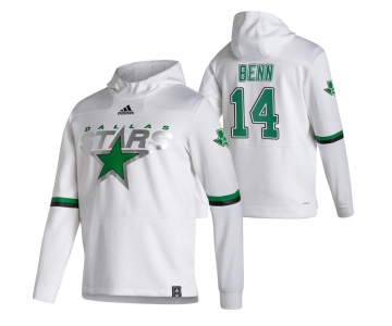 Dallas Stars #14 Jamie Benn Adidas Reverse Retro Pullover Hoodie White