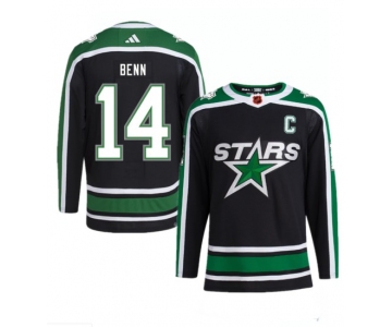 Men's Dallas Stars #14 Jamie Benn Black 2022-23 Reverse Retro Stitched Jersey