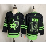Men's Dallas Stars #14 Jamie Benn Black Adidas 2020-21 Alternate Authentic Player NHL Jersey