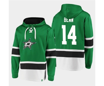 Men's Dallas Stars #14 Jamie Benn Green Ageless Must-Have Lace-Up Pullover Hoodie