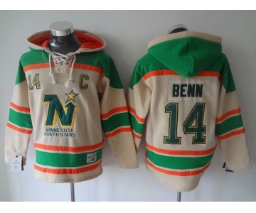 Men's Dallas Stars #14 Jamie Benn Old Time Hockey Cream Hoodie