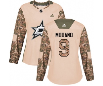 Adidas Dallas Stars #9 Mike Modano Camo Authentic 2017 Veterans Day Women's Stitched NHL Jersey