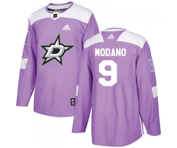 Adidas Dallas Stars #9 Mike Modano Purple Authentic Fights Cancer Youth Stitched NHL Jersey