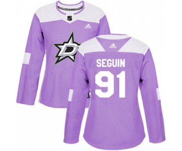 Adidas Dallas Stars #91 Tyler Seguin Purple Authentic Fights Cancer Women's Stitched NHL Jersey