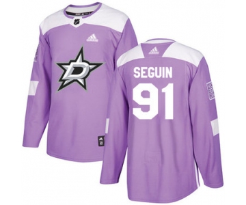 Adidas Stars #91 Tyler Seguin Purple Authentic Fights Cancer Stitched NHL Jersey