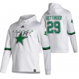 Dallas Stars #29 Jake Oettinger Adidas Reverse Retro Pullover Hoodie White