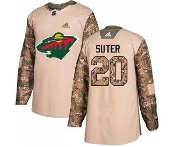 Adidas Minnesota Wild #20 Ryan Suter Camo Authentic 2017 Veterans Day Stitched Youth NHL Jersey