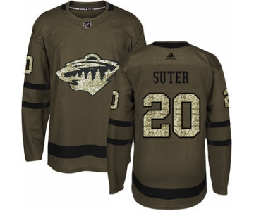 Adidas Minnesota Wild #20 Ryan Suter Green Salute to Service Stitched Youth NHL Jersey