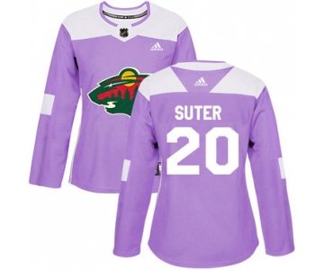 Adidas Minnesota Wild #20 Ryan Suter Purple Authentic Fights Cancer Women's Stitched NHL Jersey