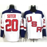 Men's Team USA #20 Ryan Suter White 2016 World Cup of Hockey Game Jersey