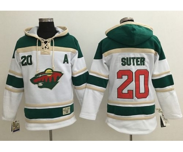 Wild #20 Ryan Suter White Sawyer Hooded Sweatshirt Stitched NHL Jersey