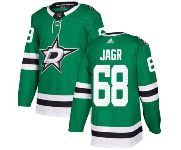 Adidas Dallas Stars #68 Jaromir Jagr Green Home Authentic Stitched NHL Jersey