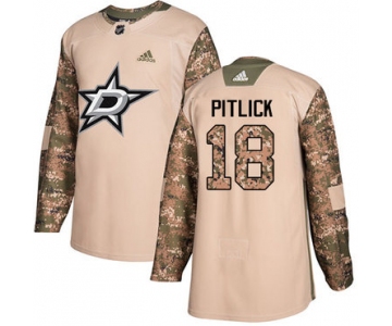 Adidas Stars #18 Tyler Pitlick Camo Authentic 2017 Veterans Day Stitched NHL Jersey