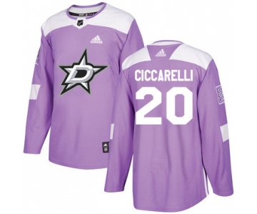 Adidas Stars #20 Dino Ciccarelli Purple Authentic Fights Cancer Stitched NHL Jersey