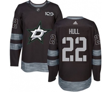 Adidas Stars #22 Brett Hull Black 1917-2017 100th Anniversary Stitched NHL Jersey