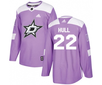 Adidas Stars #22 Brett Hull Purple Authentic Fights Cancer Stitched NHL Jersey