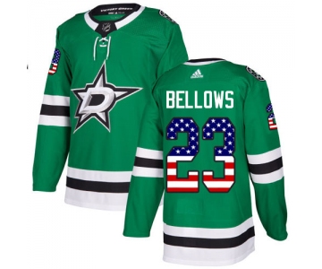 Adidas Stars #23 Brian Bellows Green Home Authentic USA Flag Stitched NHL Jersey