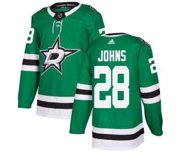 Adidas Stars #28 Stephen Johns Green Home Authentic Stitched NHL Jersey