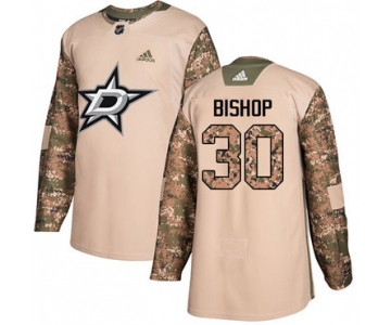 Adidas Stars #30 Ben Bishop Camo Authentic 2017 Veterans Day Stitched NHL Jersey